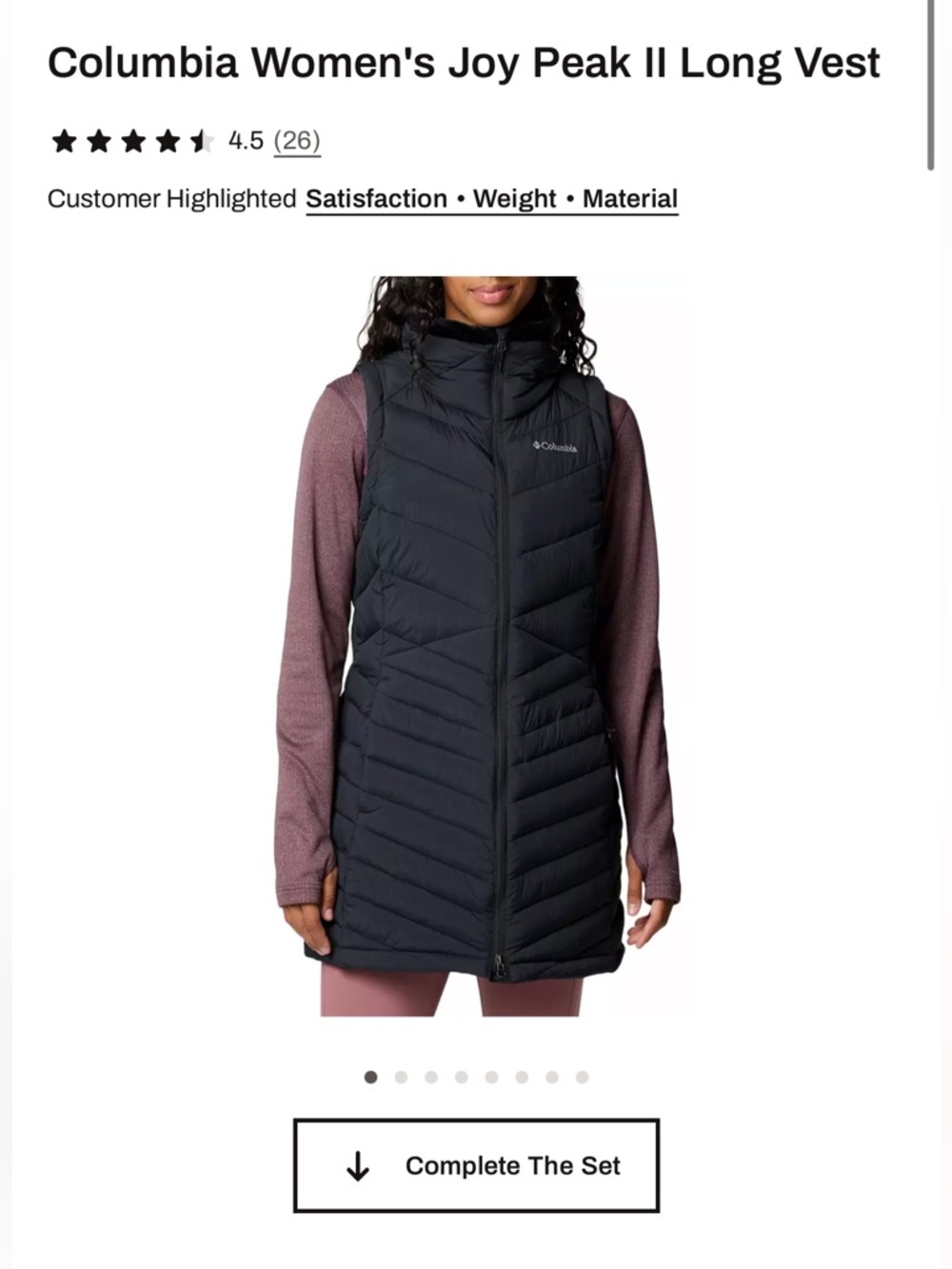 Columbia Black Omni Heat Long Vest